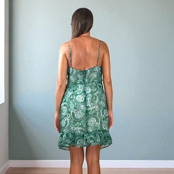 NSR NAPEAN SEA RD GREEN PAISLEY PRINT RUCHED DRESS - Picture 4 of 10